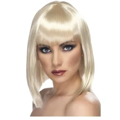 Perücke Damen Longbob, Pagenkopf mit Pony, Glam, blond