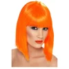 Perücke Damen Longbob, Pagenkopf mit Pony, Glam, neonorange