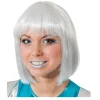 Perücke Damen Pagenkopf mit Pony glamour, Space Girl, gesträhnt silber, weiß