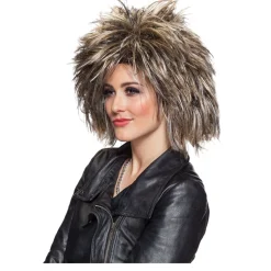 Perücke Damen Rockstar Queen Tini meliert gesträhnt, blond-braun