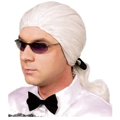 Perücke Herren Fashion Karl mit Zopf, weiß