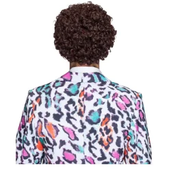 Perücke Herren Kurzhaar, Comedy, Locken Minipli, braun