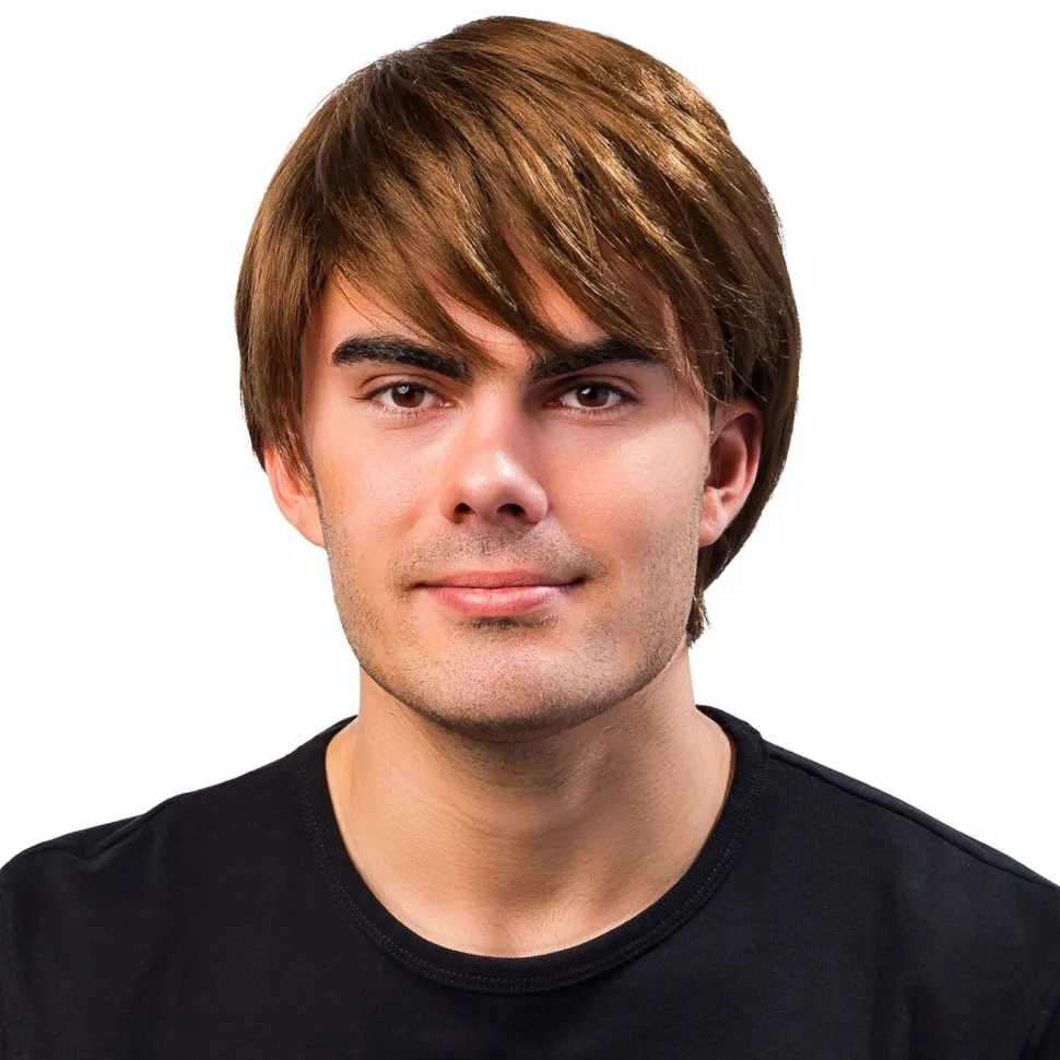 Perücke Herren Kurzhaar mit Pony Music Man, braun