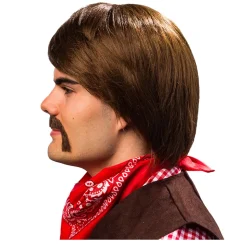 Perücke Herren Kurzhaar mit Pony Music Man, braun
