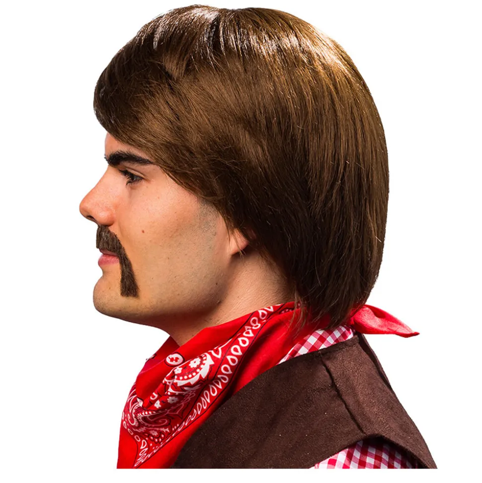 Perücke Herren Kurzhaar mit Pony Music Man, braun