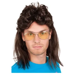 Perücke Herren Vokuhila Larry, braun