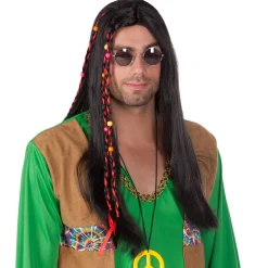 Perücke Hippie-Man, schwarz