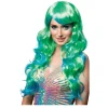 Perücken Damen Langhaar mit Pony Meerjungfrau Aqua, blau-grün