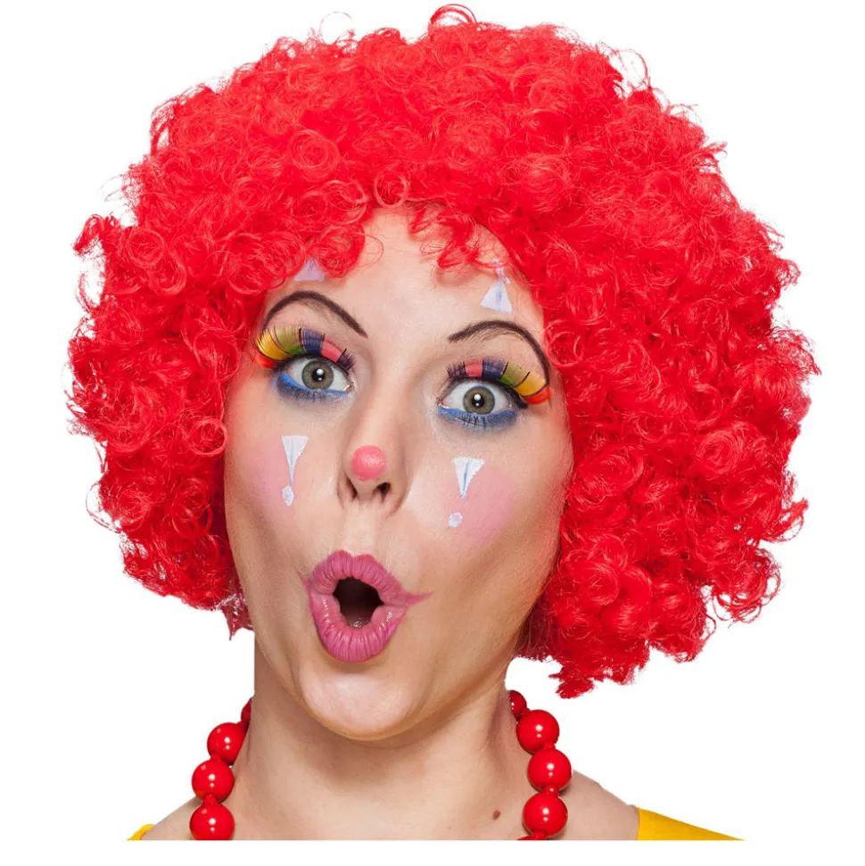 Perücke Unisex Clown, Afro Hair, kleine Locken, rot