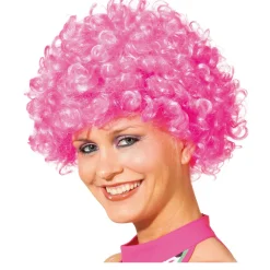 Perücke Unisex Clown, Afro Hair, kleine Locken, pink