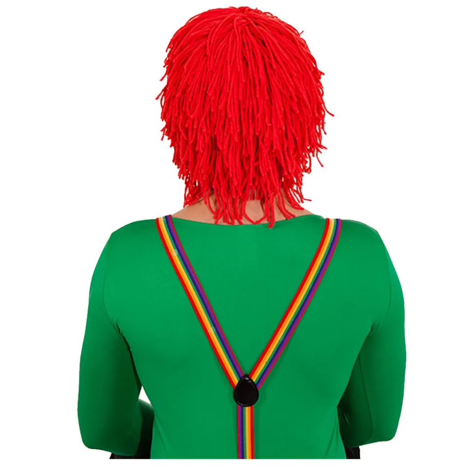 Perücke Unisex Clown aus Wolle, rot