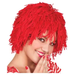 Perücke Unisex Clown Fuzz aus Wolle, rot