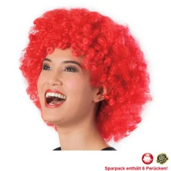 Perücke Unisex Damen Super-Riesen-Afro Locken, rot - SPARPACK mit 6 Stück