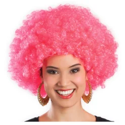 Perücke Unisex Damen Super-Riesen-Afro Locken, pink