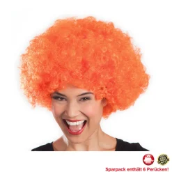 Perücke Unisex Damen Super-Riesen-Afro Locken, orange - SPARPACK mit 6 Stück
