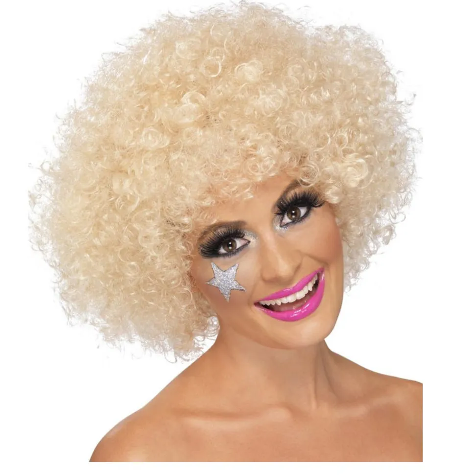 Perücke Unisex Damen Super-Riesen-Afro Locken, blond