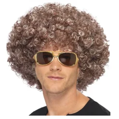 Perücke Unisex Herren Super-Riesen-Afro Locken, naturbraun