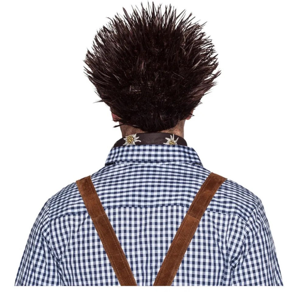 Perücke Unisex Kurzhaar, Igel in Stacheloptik, braun