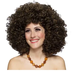 Perücke Unisex Super-Riesen-Afro Locken meliert, Havana, braun