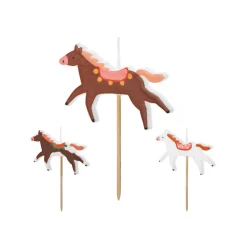 Pferd Geburtstagskerzen – ca. 5,8 cm – Set mit 3 Stück