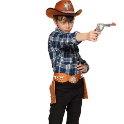 Pistole Sheriff, silber, brauner Griff, 30 cm