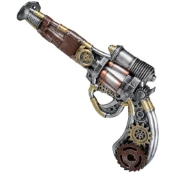 Pistole Steampunk, silber, 31 cm