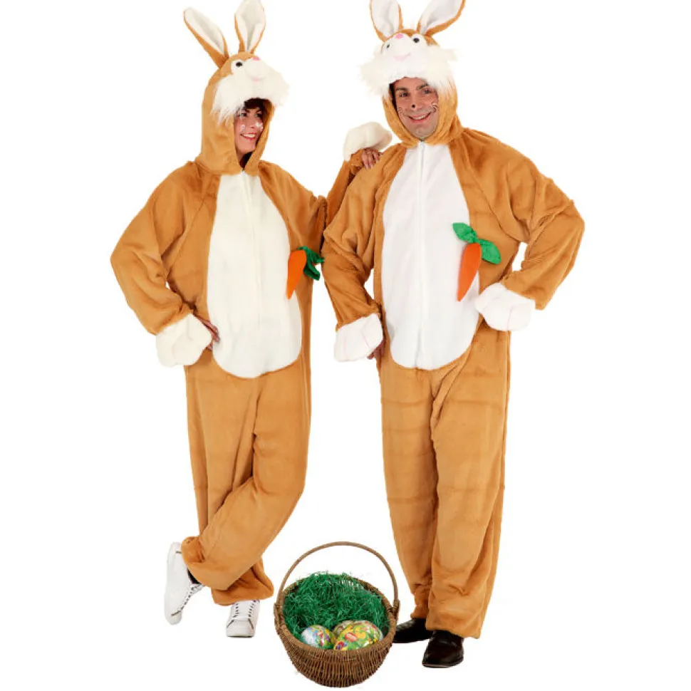 Plüsch-Overall Hase, braun, bis 175 cm
