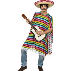 Poncho Amigo, bunt gestreift, Einheitsgröße