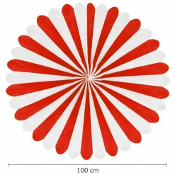 Riesen-Deko-Fächer, Ø 100 cm, schwer entflammbar, Rot-Weiß