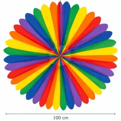 Riesen-Deko-Fächer, Ø 100 cm, schwer entflammbar, Regenbogen