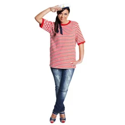 Ringel Shirt kurzarm rot/weiß, Gr. S