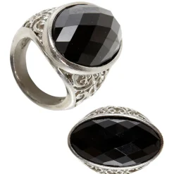 Ring Gothic, mit schwarzem Stein