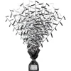 SALE Aufwändiges Ballongewicht mit schwarz-glänzender Folie, dekorative Folienfransen, mit 42 Klebe-Stickern