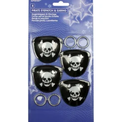 SALE Augenklappe mit Ohrring, je 4 Stück