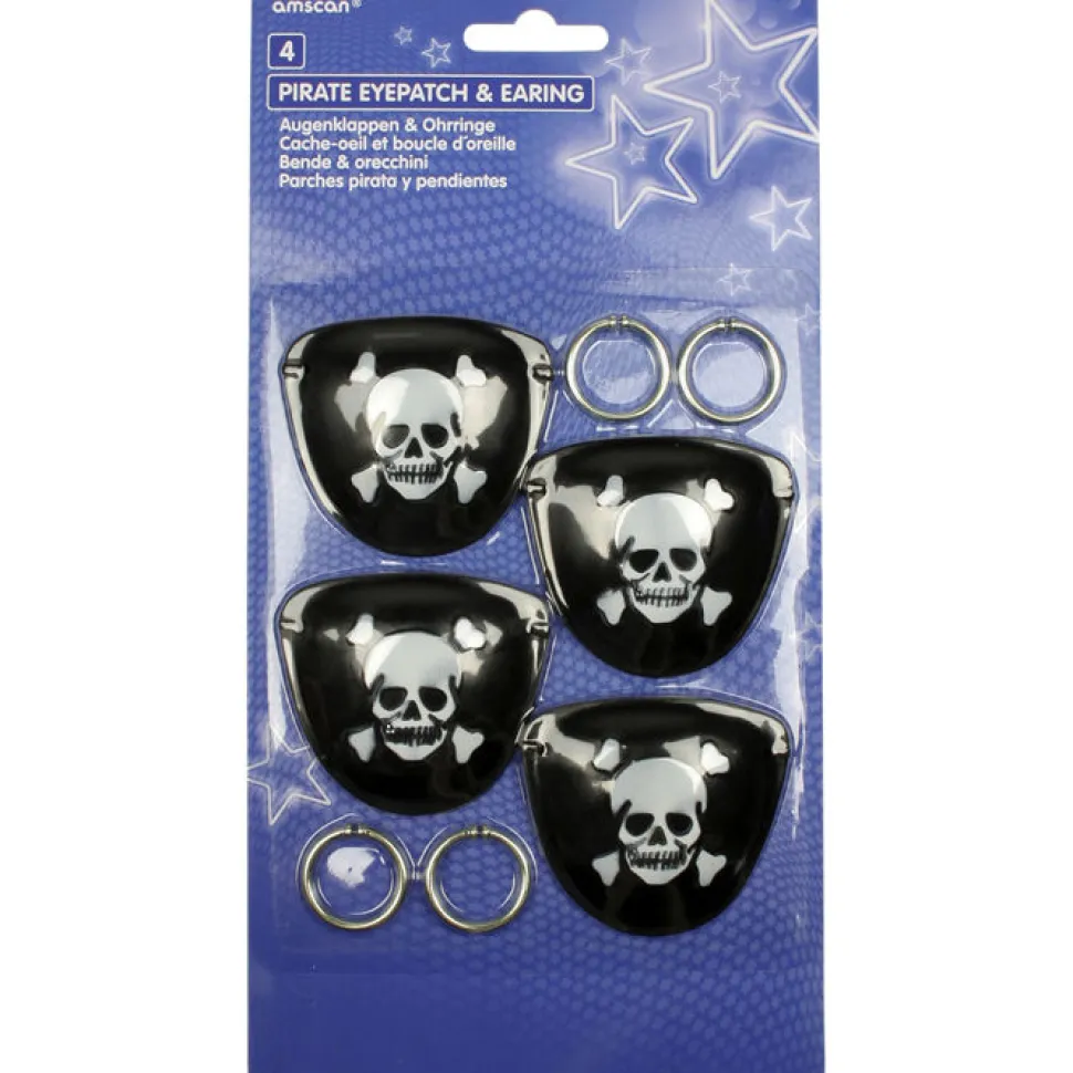 SALE Augenklappe mit Ohrring, je 4 Stück