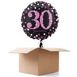 SALE Ballongrüsse Sparkle Pink 30th, 1 Ballon