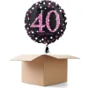 SALE Ballongrüsse Sparkle Pink 40th, 1 Ballon