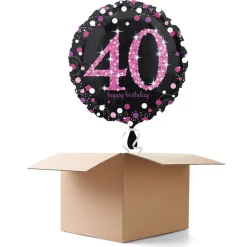 SALE Ballongrüsse Sparkle Pink 40th, 1 Ballon