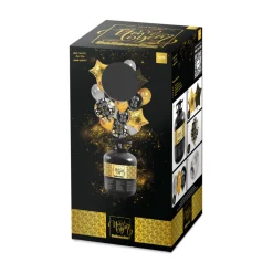 SALE Ballonset Helium & Ballons Silvester, Schwarz, Gold & Silber