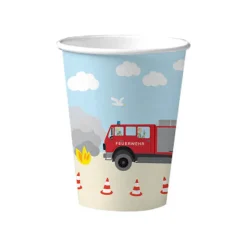 SALE Becher, recycelbar aus Pappe, Feuerwehr 8 Stk. 0,2 ltr.