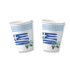 SALE Becher, recycelbar aus Pappe, Griechenland 10 Stk. 0,2 ltr.