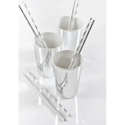 SALE Becher, recycelbar aus Pappe, Metallic-Silber, Ø 7,8 x 9,7 cm