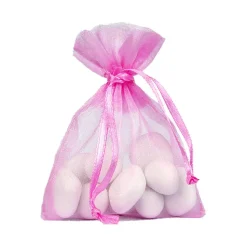 SALE Beutel aus Organza, 12x17 cm, fuchsia, 6 Stück