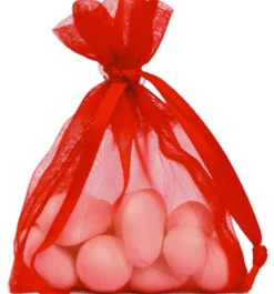 SALE Beutel aus Organza, 12x17 cm, rot, 6 Stück