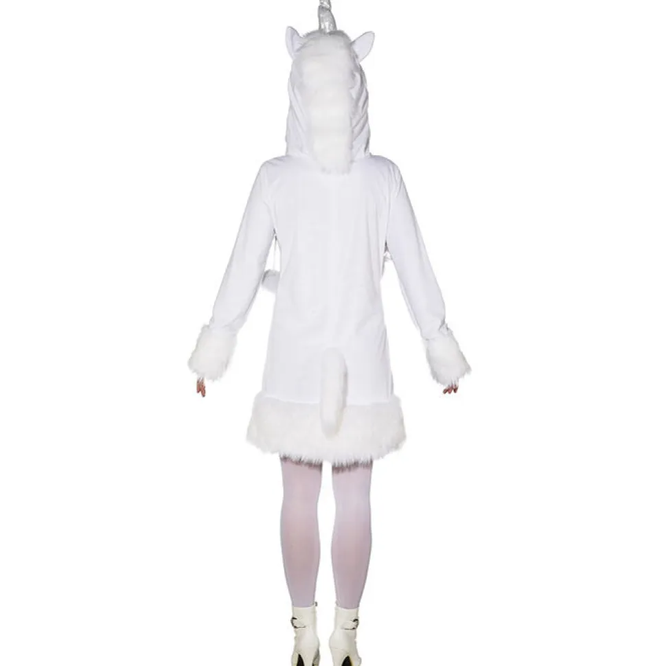 SALE Damen-Kleid Einhorn mit Kapuze, Gr. 34-36