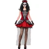 SALE Damen-Kostüm Day of the Dead, Kleid mit Handschuhen und Kopfschmuck, Gr. XS