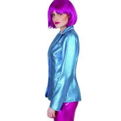SALE Damen-Kostüm Disco-Fever-Jacke, blau, Gr. 36-38