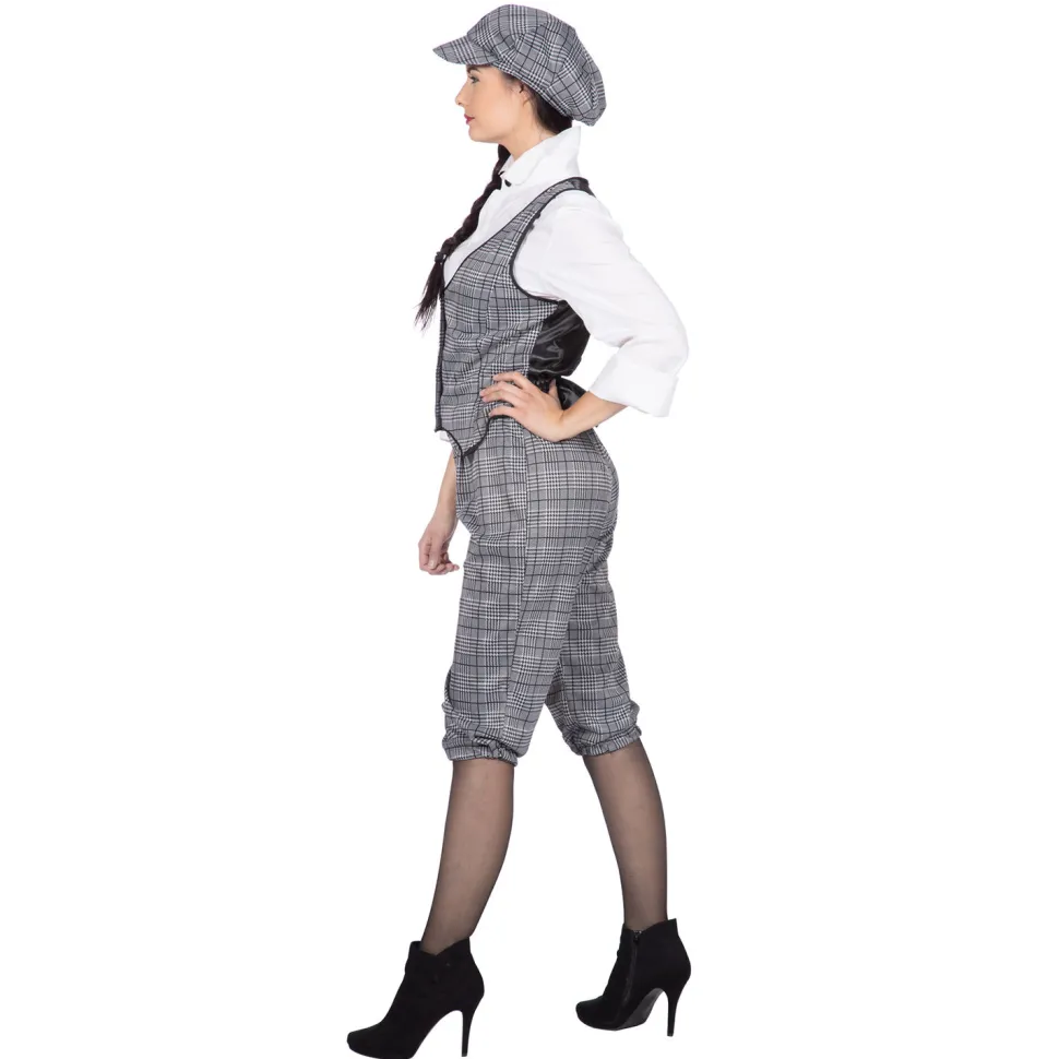 SALE Damen-Kostüm 20er Jahre Lizzie, 3-teilig mit Mütze, Weste & Hose, Gr. 38
