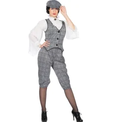 SALE Damen-Kostüm 20er Jahre Lizzie, 3-teilig mit Mütze, Weste & Hose, Gr. 38