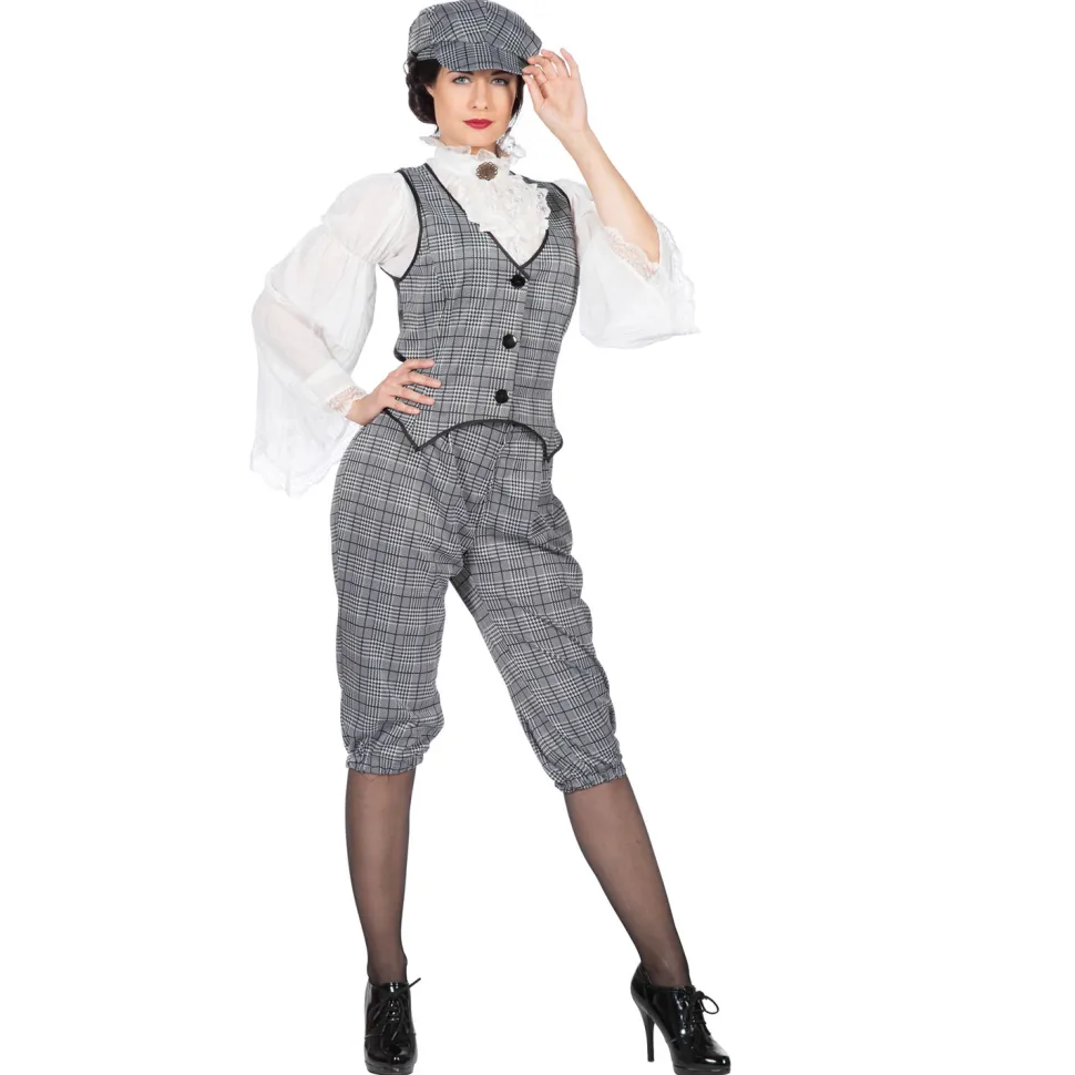 SALE Damen-Kostüm 20er Jahre Lizzie, 3-teilig mit Mütze, Weste & Hose, Gr. 38